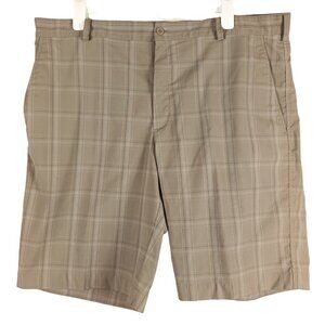 Nike Golf Mens Plaid Golf Shorts Dri Fit Size 38 Brown 372442